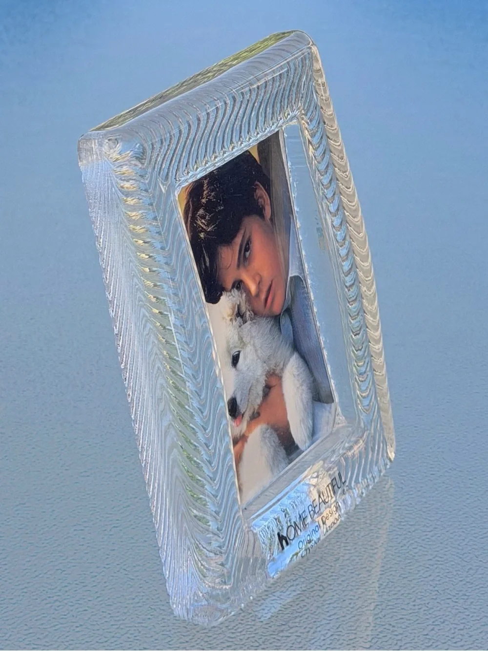 Home Beautiful Crystal Florence Front-Loading Picture Frame ~ 4”x5”